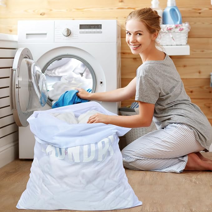 2 Pack Large Mesh Laundry Bag, Heavy Duty Laundry Bags - Image 7