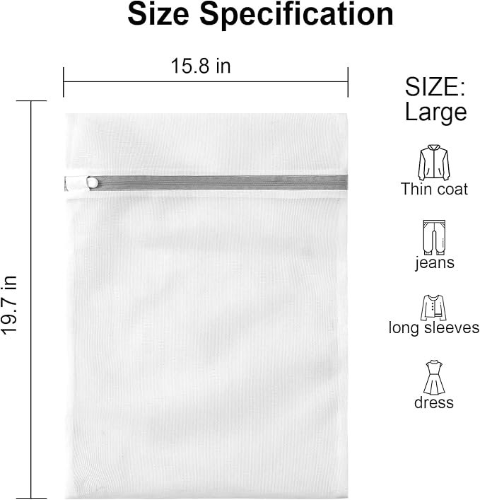 3 Pack Large Mesh Laundry Bags by MDSXO- Fine Durable Lingerie Delicates Bag - Image 2