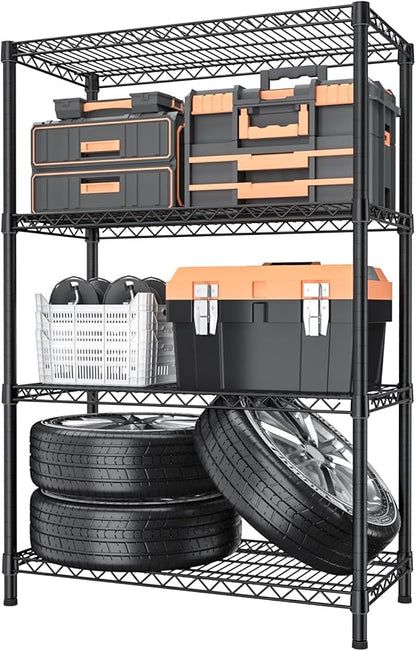 4 Tier Heavy Duty Shelves Adjustable Storage Shelf Organizer Metal Garage Wire by Golpart