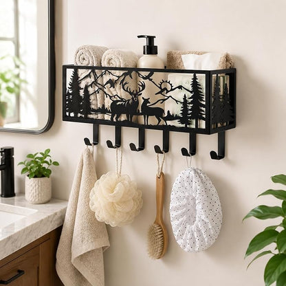 Deer Metal Wall Mail Organizer Wall Mounted Key and Mail Holder Mail Basket - Image 3