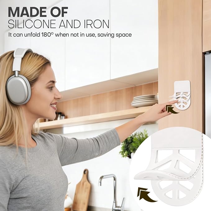 Wall Mount Headphone Stand, 2-in-1 Bendable Silicone Controller Holder - Image 6