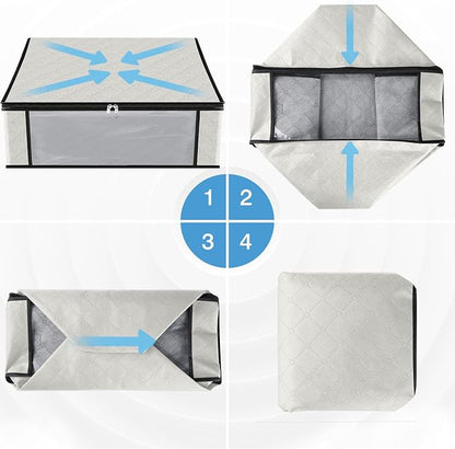 HomeHacks Storage 10-Pack Clothes Organizer Storage Bags Foldable Storage Box - Image 3