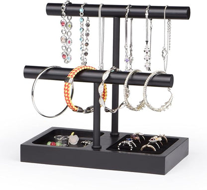 SZQINJI Jewelry Holder Organizers Bracelet Holder Display Stand, Solid Wood Base by SZQINJI