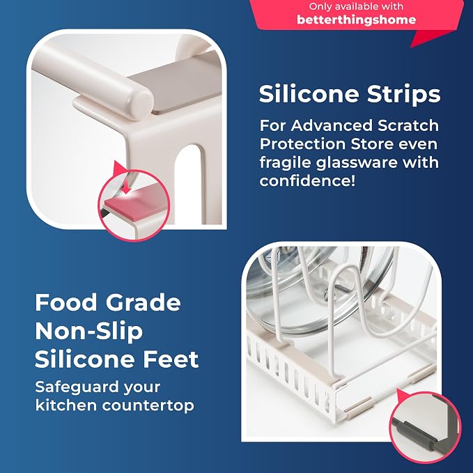 Better Things Home 14+ Dual Pan and Pot Lid Organizer Rack Set - Image 4