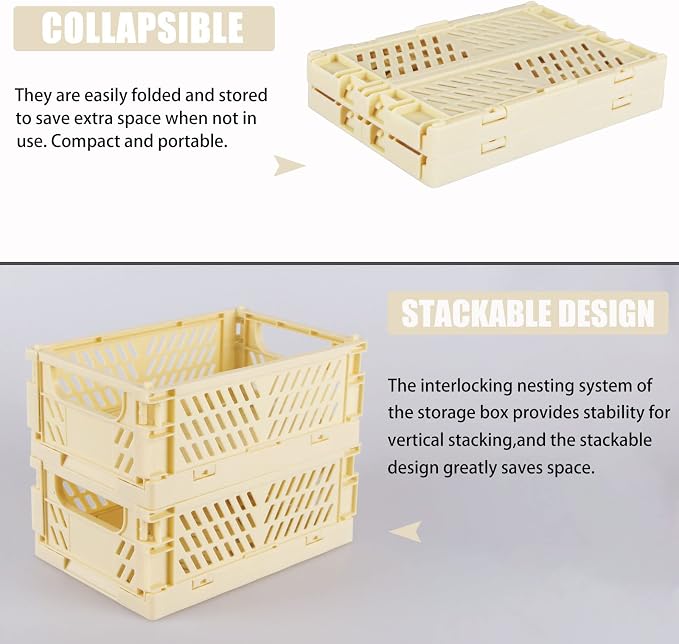 Tixill 2-Pack Mini Foldable Plastic Baskets - Image 3