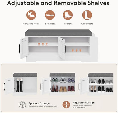 GRUSIGN 39.6" Shoe Storage Bench - Image 5