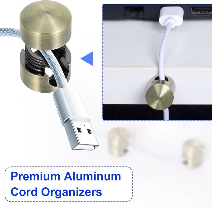 3 Sets Charger Holders for Cords, Adhesive Metal Cord Clips, Cable Management - Image 5