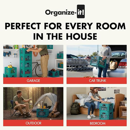 ORGANIZE-IT! Authentic Milk Crate, 4 Pack - Image 3