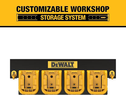 DEWALT Battery Organizer, Holds up to 4 Batteries, Mount Rail, Workshop Storage - Image 2