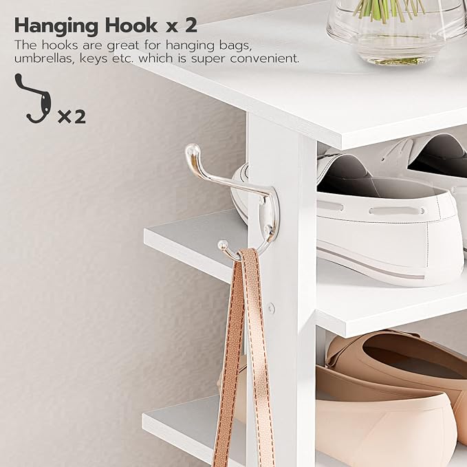 HOOBRO 8 Tiers Vertical Shoe Rack, Wooden Shoe Storage Organizer - Image 7