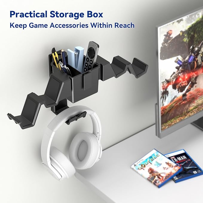 KDD Controller Wall Mount & Headset Holder, Universal Gaming Organizer Stand - Image 5