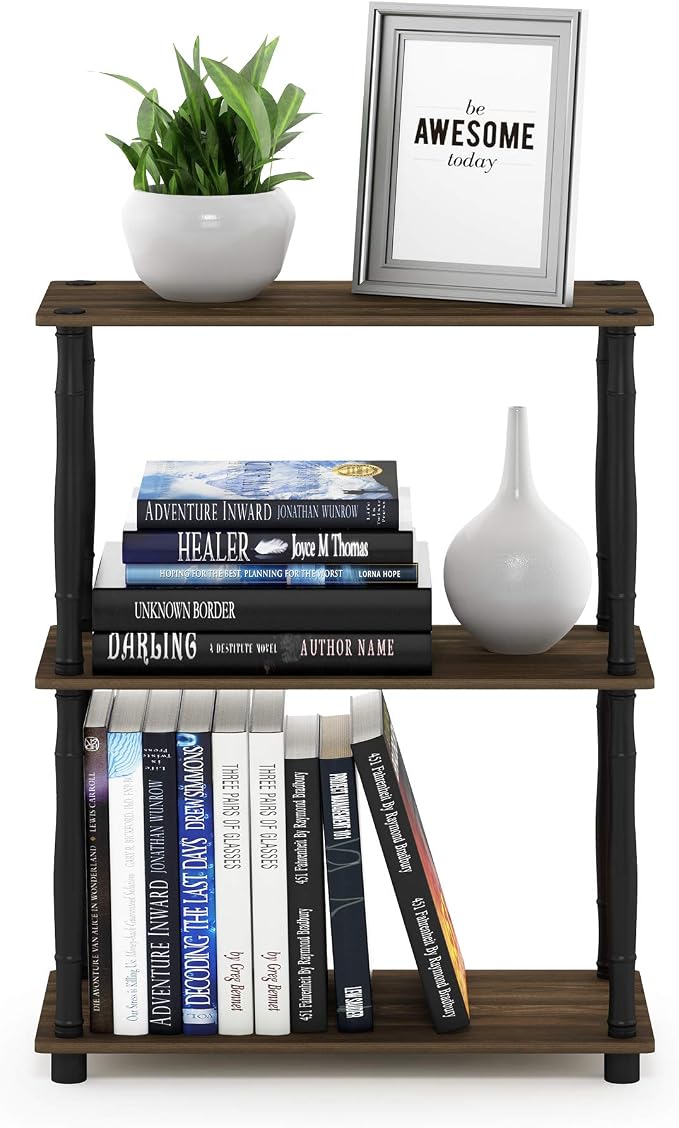 Furinno TURN-N-TUBE Storage Shelves, 3-Tier Book Shelf, Corner Shelf, Toolless - Image 4