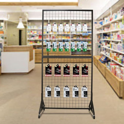 1 Pack 3'x 6' Two-Double Gridwall Panel Display Racks - Image 2