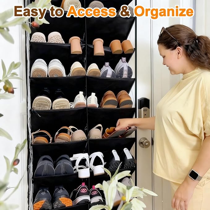 30 Pairs Over the Door Shoe Organizer, 10-Tier Door Shoes Rack Storage - Image 5