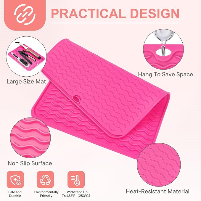 Oversize Silicone Heat Resistant Mat, Portable Travel Mat Cover - Image 4