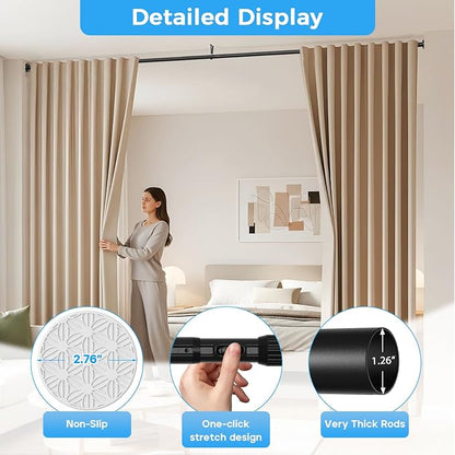 AIZESI 41-144 Inch Heavy Duty Tension Curtain Rod - Image 6