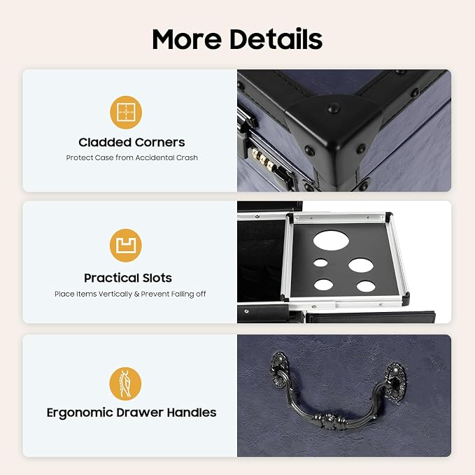 Cosmetic Train Case, Makeup Organizer Travel Case - Image 7