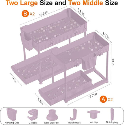 Sevenblue 4-Pack 2-Tier Under Sink Organizer - Image 4