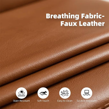 2-Pack Faux Leather Accent Sofas, Symmetrical Shawl Armchairs - Image 4