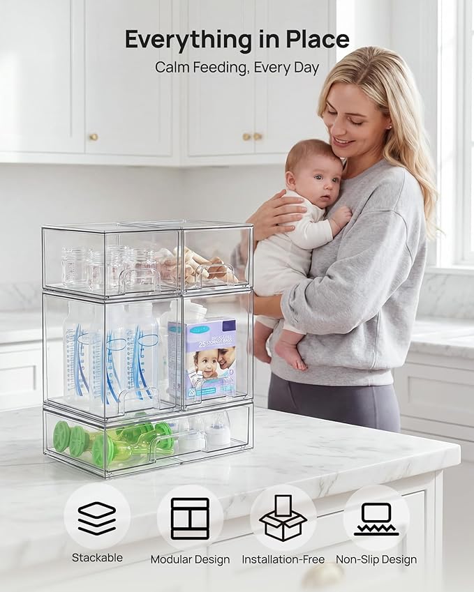 Vtopmart Stackable Storage Drawers Set of 9, Beauty Supplies Storage, Pantry - Image 4