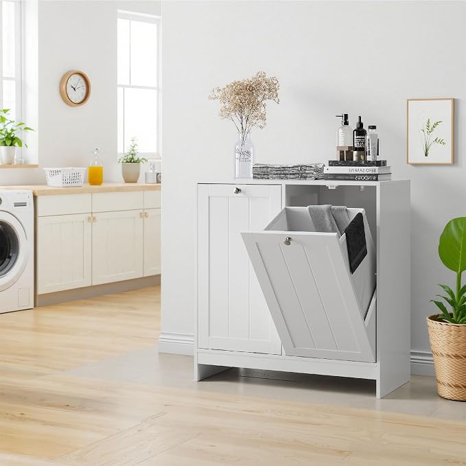 Double Tilt Out Laundry Hamper Cabinet - Image 6