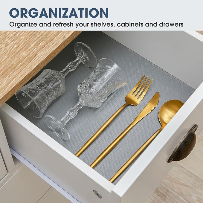Drawer and Shelf Liner, Non-Slip Kitchen Cabinet Liners Non-Adhesive Thick - Image 7