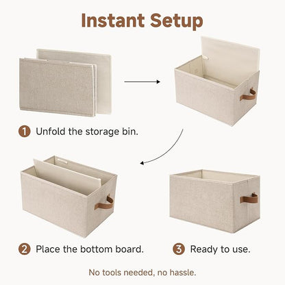 SroageWorks Storage Baskets for Shelves, Foldable Fabric Closet Storage Bins - Image 8
