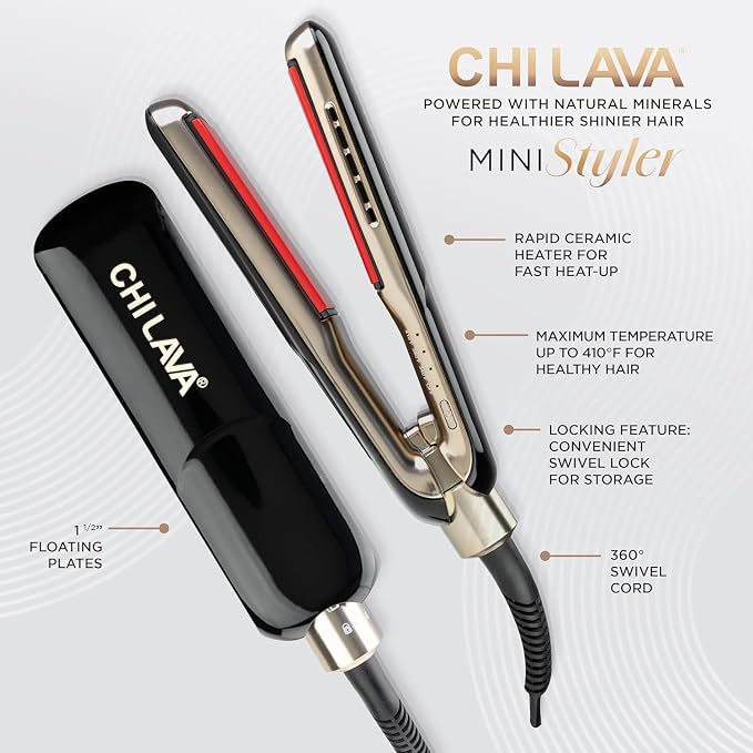 CHI Lava MiniStyler & CHI 44 Iron Guard Gift Duo, Ceramic Hair Straightener - Image 3