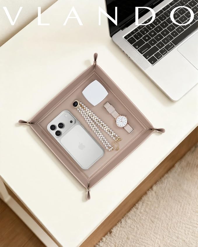 VLANDO Valet Tray Organizer, PU Leather Catchall Tray - Image 7