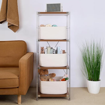 Large Storage Baskets for Organizing, Closet Shelf Baskets for Clothes Blanket - Image 4