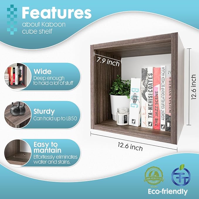 Cube Floating Shelves Set2, Display Shelves Wall Mount 7.75" D x 12.5" W x - Image 2