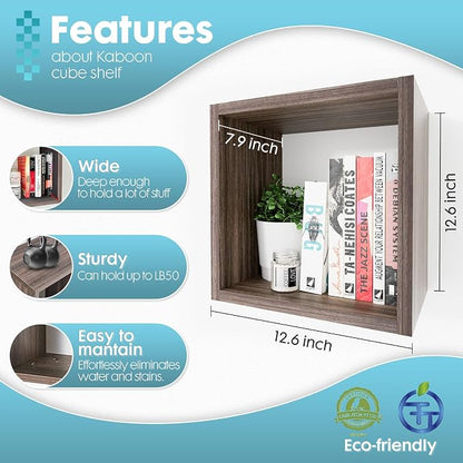 Cube Floating Shelves Set2, Display Shelves Wall Mount 7.75" D x 12.5" W x - Image 2