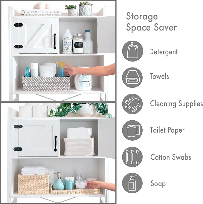 Over The Washer or Over The Toilet Storage Cabinet w/Height Adjustable Shelf - Image 7