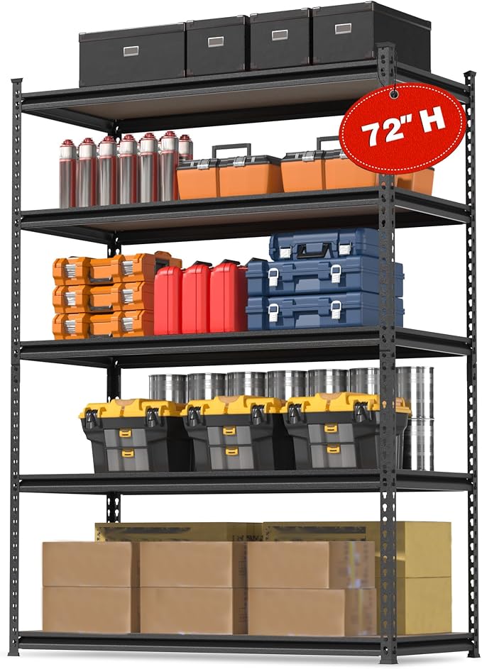 WORKPRO 4000LBS Storage Shelves, 5-Tier Metal Shelving Unit, Adjustable Garage by WORKPRO