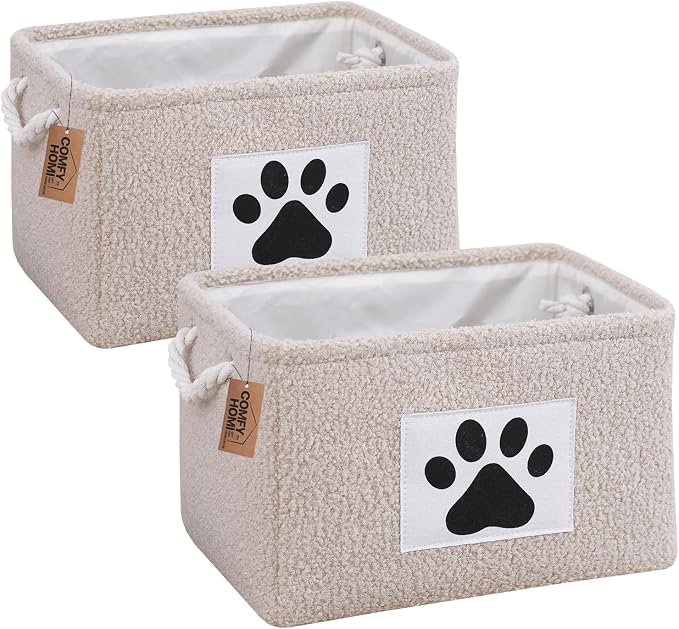 COMFY-HOMI 2Pcs Dog Toy Basket Collapsible Pet Toy Storage Organizer by COMFY-HOMI