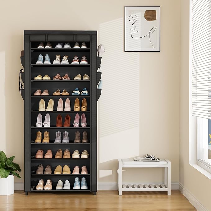 VTRIN Vertical Narrow Shoe Rack Organizer Tall Shoe Rack - Image 7