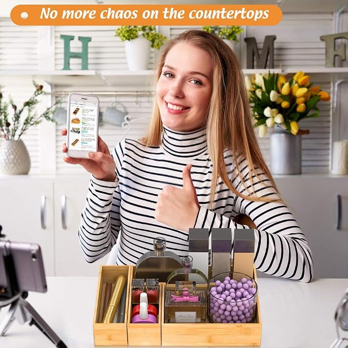 Bamboo Drawer Organizer Utensil Holder - Image 4