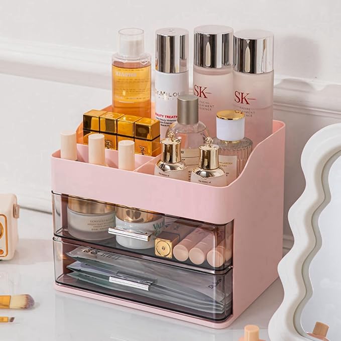 Pink Makeup & Skincare Organizer by KQJS