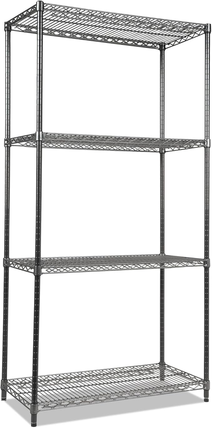 Alera Wire Shelving Starter Kit, Four-Shelf, 36w x 18d x 72h by Alera