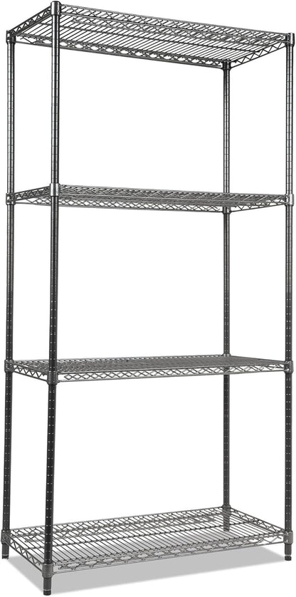 Alera Wire Shelving Starter Kit, Four-Shelf, 36w x 18d x 72h by Alera