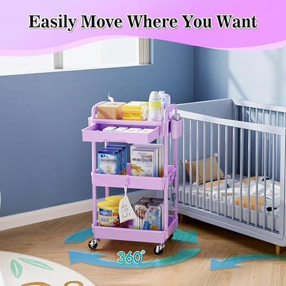 SUNALLY 3 Tier Rolling Cart Organizer - Image 6