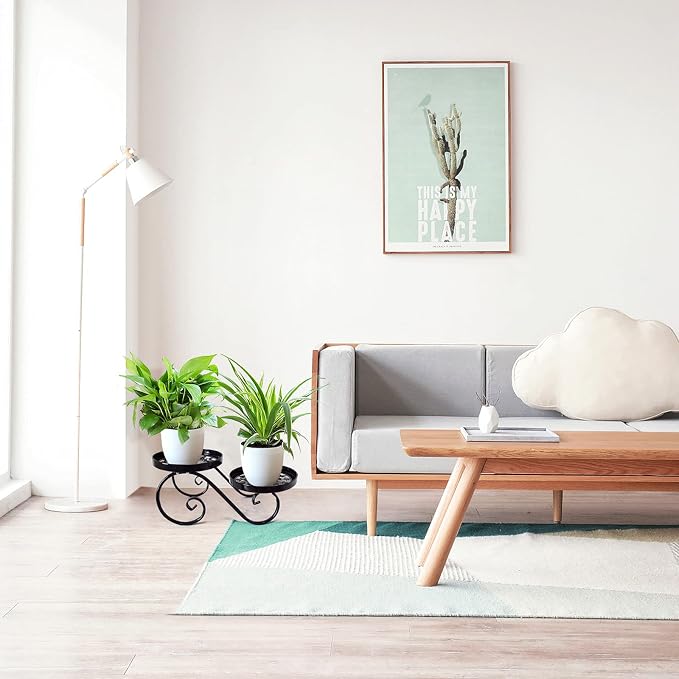 TLBTEK 2 tier Metal Plant Stand, Balcony and Bedroom - Image 5