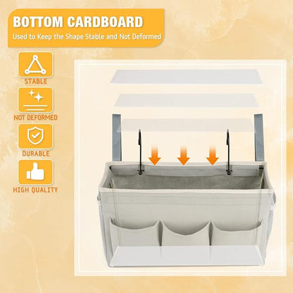 Bedside Caddy Organizer with Fixed Straps & Water Bottle Holder - Image 6