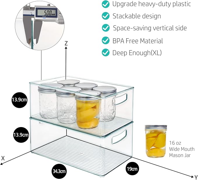 Hudgan 8 PACK Stackable Pantry Organizer Bins - Image 5