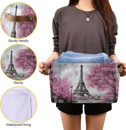 Oil Painting Paris Foldable Storage Basket - Image 7