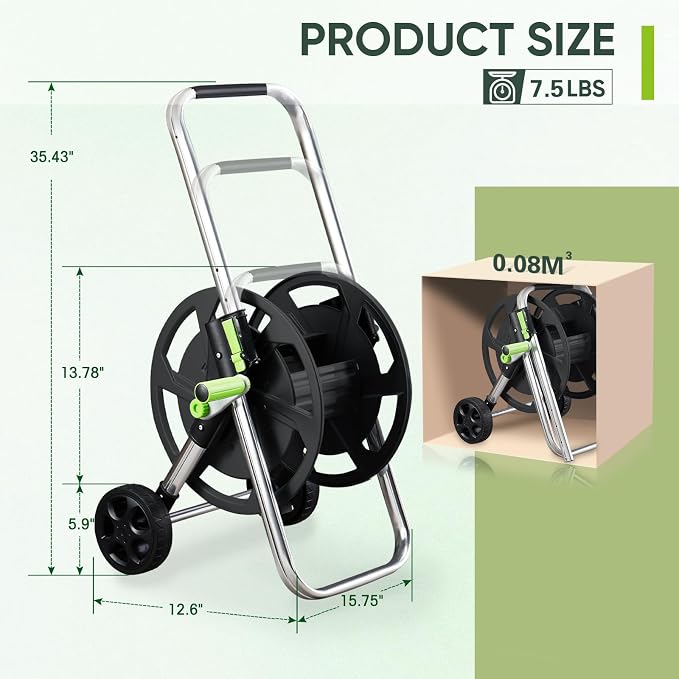 Garden Hose Reel Cart, Holds 75-150 Feet of 5/8-Inch Hose, Portable Hose Reel - Image 5