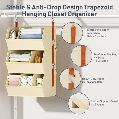Hanging Closet Organizer Extra Large, Clothes Hanging Shelves - Image 4
