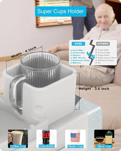 Couch Cup Holder Tray, VIENFUT Silicone Anti-Slip Sofa Armrest Tray - Image 6