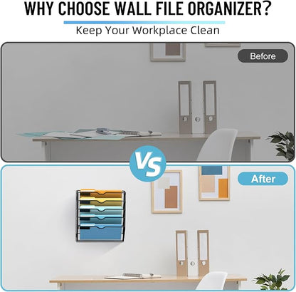 SUPEASY 5-Tier Wall File Holder Organizer - Image 6