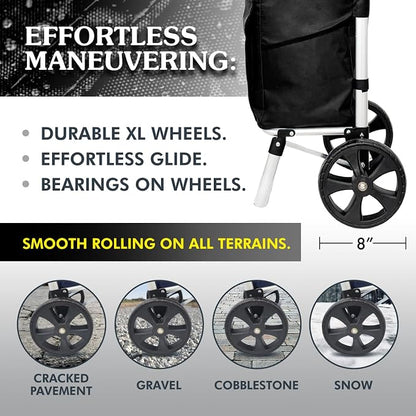 Ultra-Lightweight Black Foldable Shopping Cart - Image 6